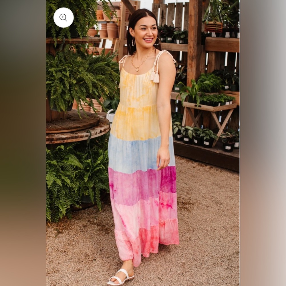 White Birch Colorful Dress Size Large